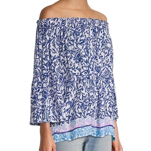 Lilly Pulitzer Nevie Top Krillin It Navy Size XS - Picture 2 of 4